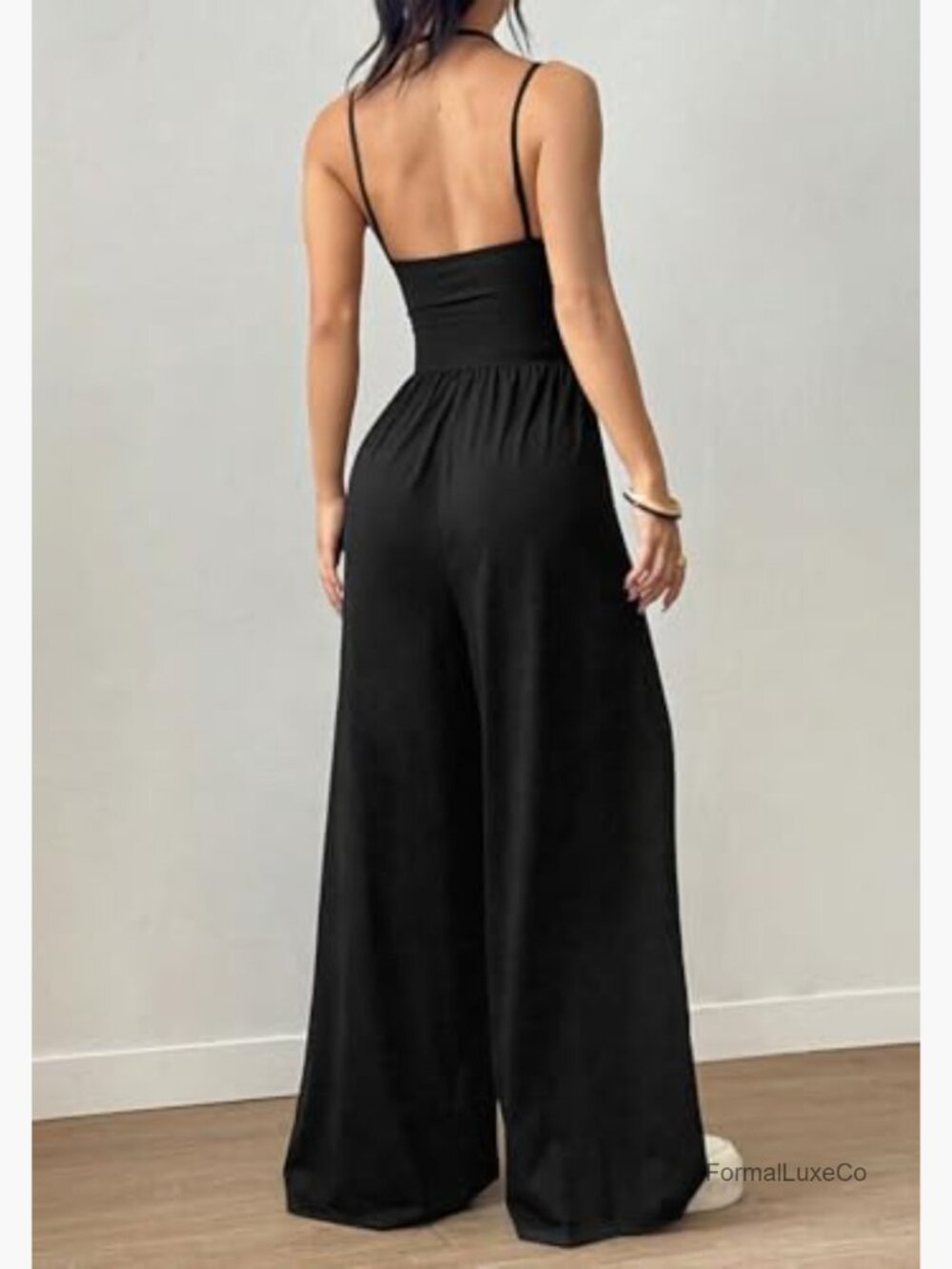 Sleeveless Tank Jumpsuit - Wide Leg Casual Romper - Picture 3 of 7